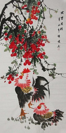 当代著名美女画家 魏琪乐 花鸟 国画