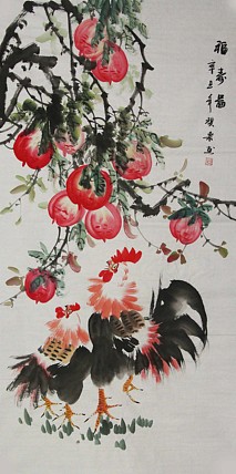 当代著名美女画家 魏琪乐 花鸟 国画