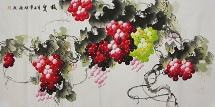 当代著名美女画家 魏琪乐 花鸟 国画