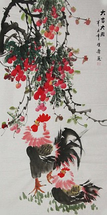 当代著名美女画家 魏琪乐 花鸟 国画