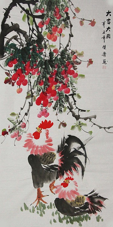 当代著名美女画家 魏琪乐 花鸟 国画