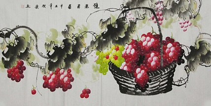 当代著名美女画家 魏琪乐 花鸟 国画