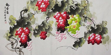 当代著名美女画家 魏琪乐 花鸟 国画