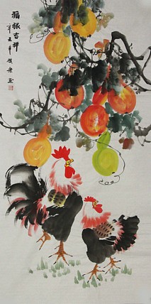 当代著名美女画家 魏琪乐 花鸟 国画