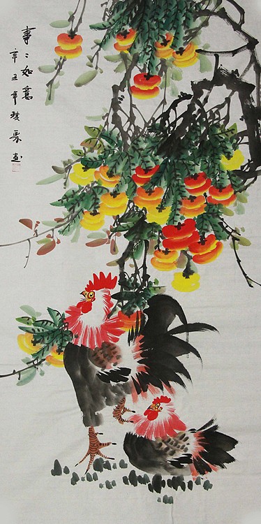当代著名美女画家 魏琪乐 花鸟 国画
