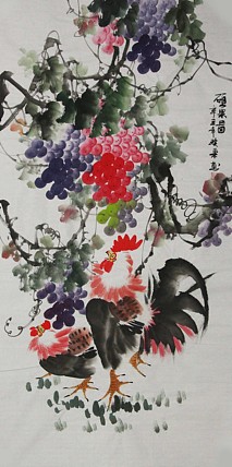 当代著名美女画家 魏琪乐 花鸟 国画