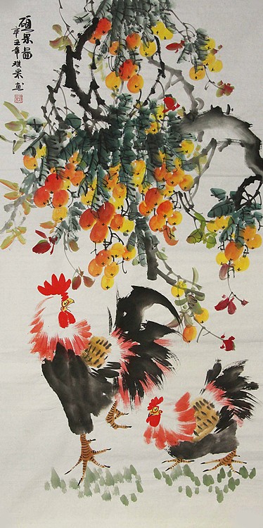 当代著名美女画家 魏琪乐 花鸟 国画
