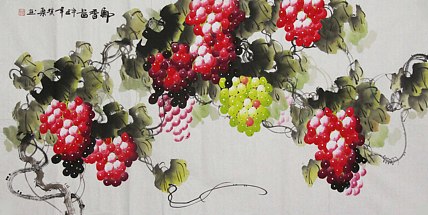当代著名美女画家 魏琪乐 花鸟 国画
