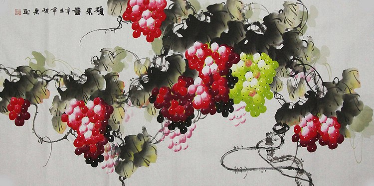 当代著名美女画家 魏琪乐 花鸟 国画