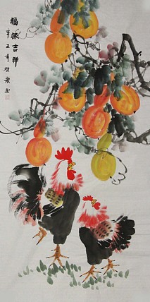 当代著名美女画家 魏琪乐 花鸟 国画