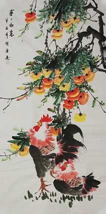 当代著名美女画家 魏琪乐 花鸟 国画