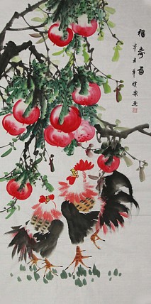 当代著名美女画家 魏琪乐 花鸟 国画