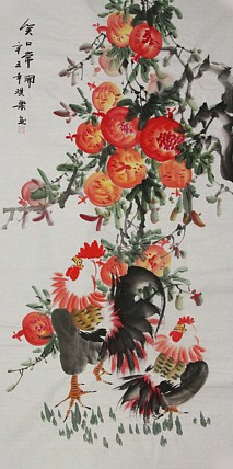 当代著名美女画家 魏琪乐 花鸟 国画
