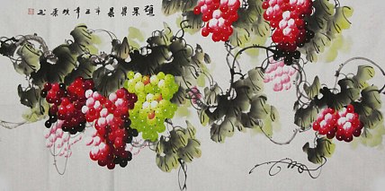 当代著名美女画家 魏琪乐 花鸟 国画