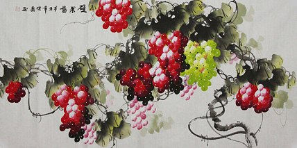 当代著名美女画家 魏琪乐 花鸟 国画