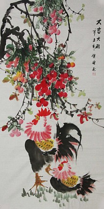 当代著名美女画家 魏琪乐 花鸟 国画