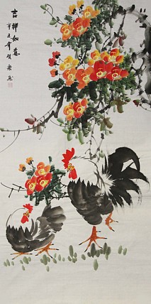 当代著名美女画家 魏琪乐 花鸟 国画