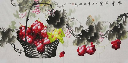 当代著名美女画家 魏琪乐 花鸟 国画