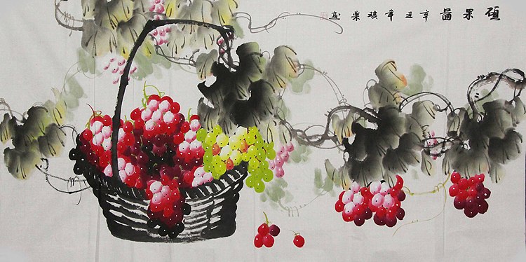 当代著名美女画家 魏琪乐 花鸟 国画