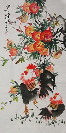 当代著名美女画家 魏琪乐 花鸟 国画