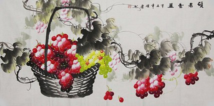 当代著名美女画家 魏琪乐 花鸟 国画