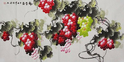 当代著名美女画家 魏琪乐 花鸟 国画