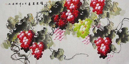 当代著名美女画家 魏琪乐 花鸟 国画