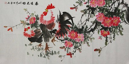 当代著名美女画家 魏琪乐 花鸟 国画