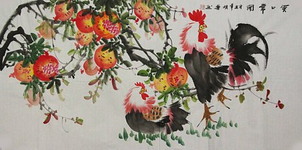 当代著名美女画家 魏琪乐 花鸟 国画