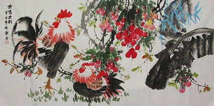 当代著名美女画家 魏琪乐 花鸟 国画