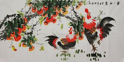 当代著名美女画家 魏琪乐 事事如意