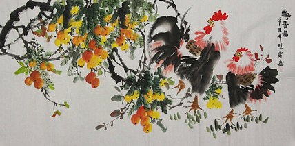 当代著名美女画家 魏琪乐 花鸟 国画