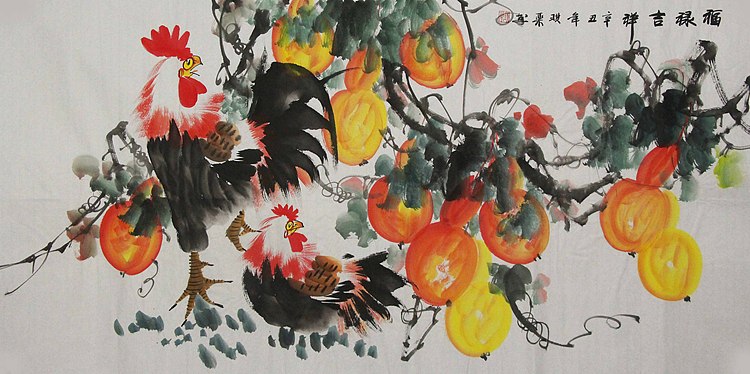 当代著名美女画家 魏琪乐 花鸟 国画