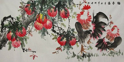 当代著名美女画家 魏琪乐 花鸟 国画