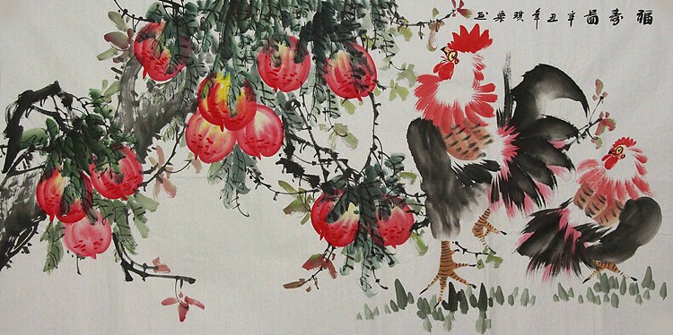 当代著名美女画家 魏琪乐 花鸟 国画