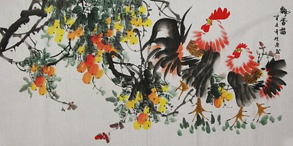 当代著名美女画家 魏琪乐 花鸟 国画