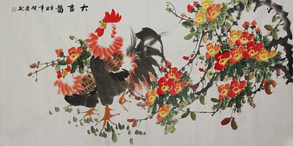 当代著名美女画家 魏琪乐 花鸟 国画