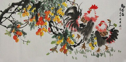 当代著名美女画家 魏琪乐 花鸟 国画