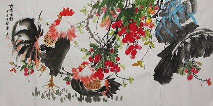当代著名美女画家 魏琪乐 花鸟 国画