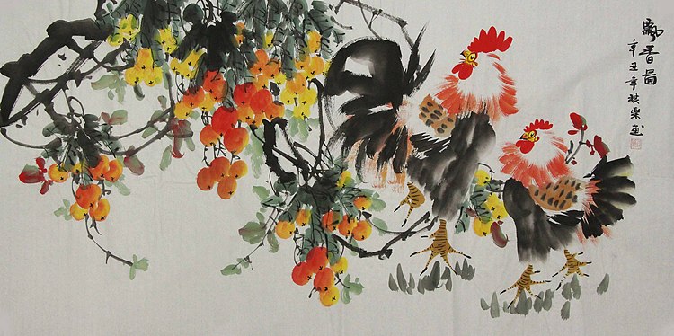 当代著名美女画家 魏琪乐 花鸟 国画