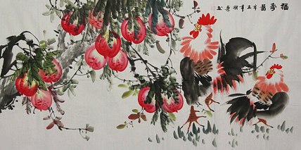 当代著名美女画家 魏琪乐 花鸟 国画
