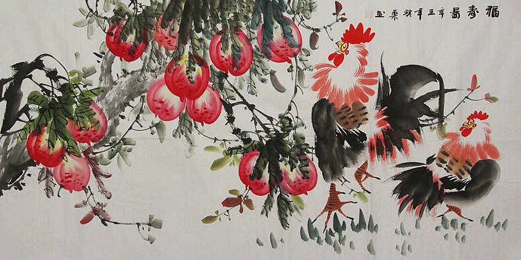 当代著名美女画家 魏琪乐 花鸟 国画