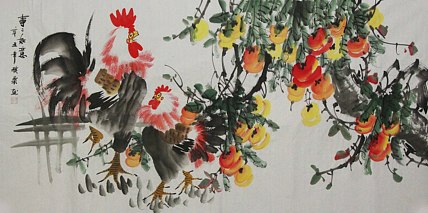当代著名美女画家 魏琪乐 花鸟 国画
