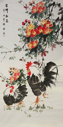 当代著名美女画家 魏琪乐 花鸟 国画