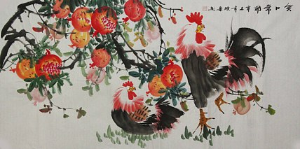 当代著名美女画家 魏琪乐 花鸟 国画