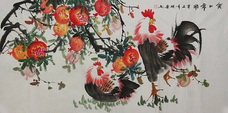 当代著名美女画家 魏琪乐 花鸟 国画