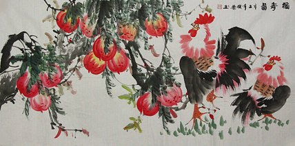 当代著名美女画家 魏琪乐 花鸟 国画