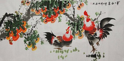 当代著名美女画家 魏琪乐 花鸟 国画