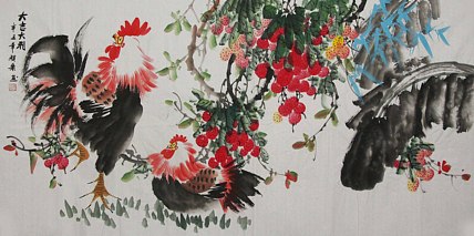 当代著名美女画家 魏琪乐 花鸟 国画