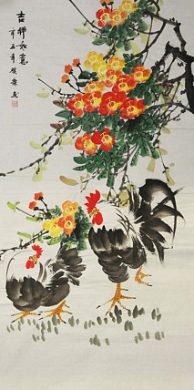 当代著名美女画家 魏琪乐 花鸟 国画